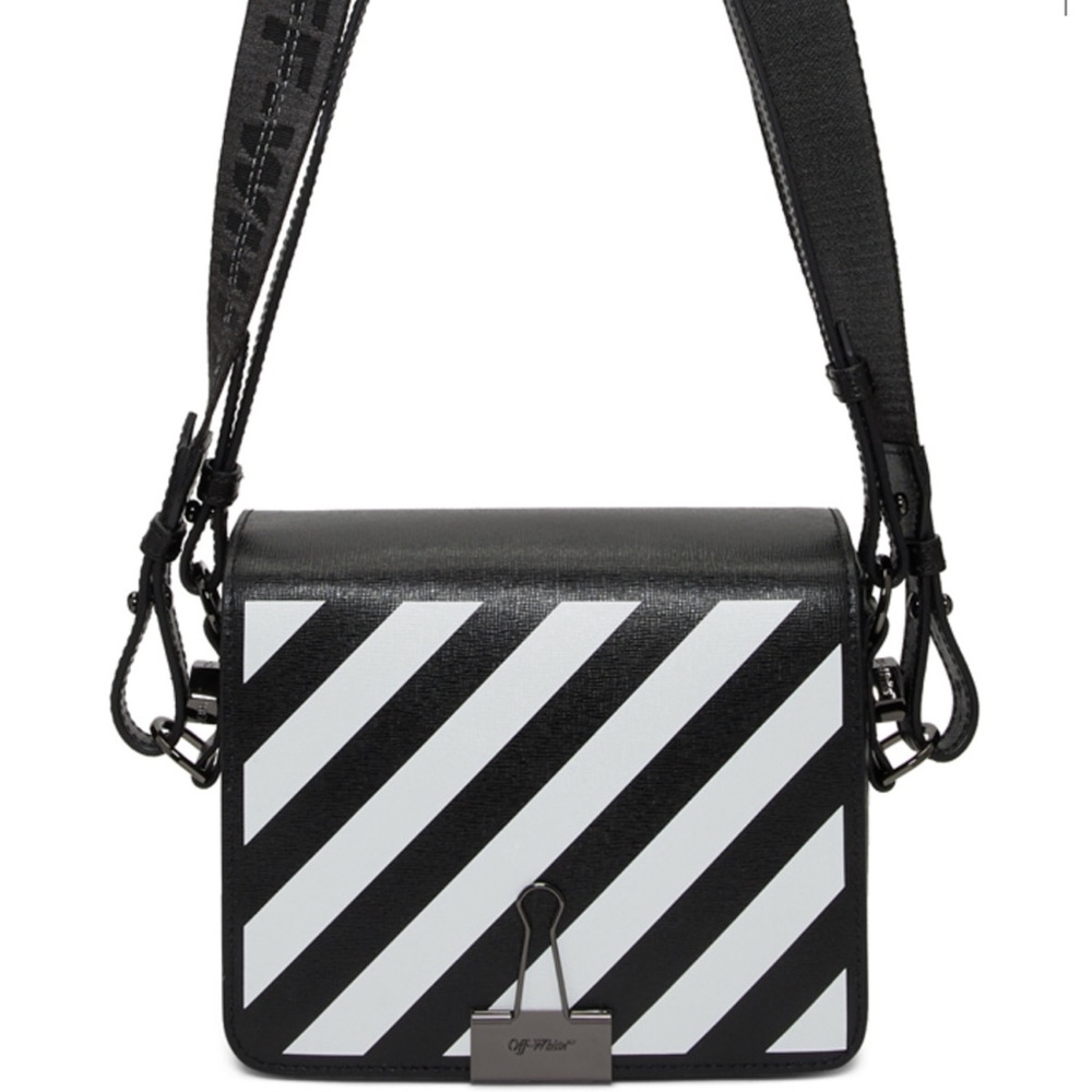 *SOLD* 
OFF-WHITE black diag flap bag